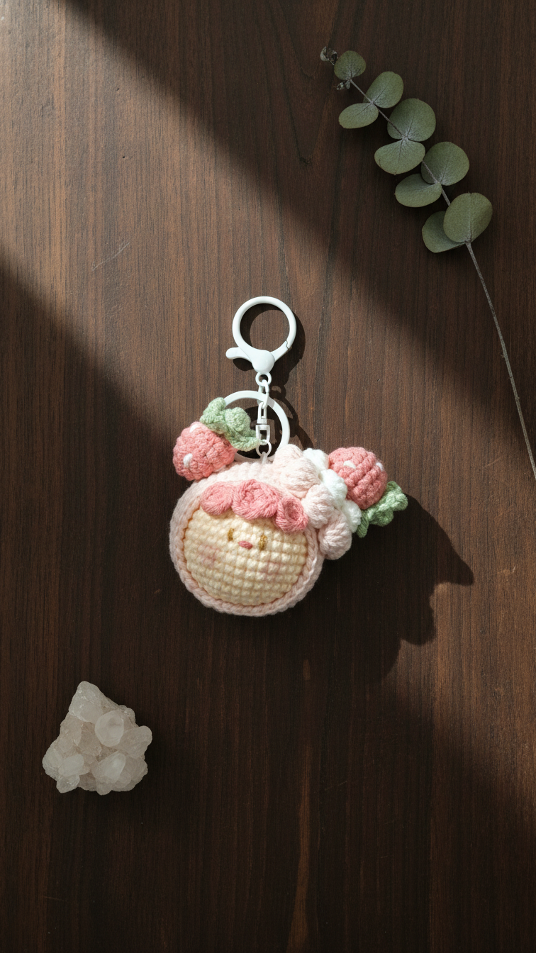 Cookie Strawberry Keychain