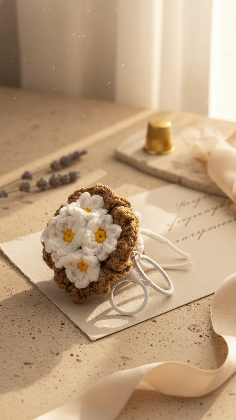 Crochet Mini Flower Bouquet Keychain
